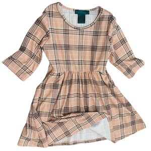 Boutique Emma & Elsa Plaid Dress 4T Toddler Girl Like New Cottage Buttery Soft